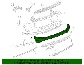 Bumper rear bare lower part VW Tiguan 22-24 structure without parking sensors