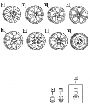 Wheel nut d19 M12x1.5 Chrysler Pacifica 17-