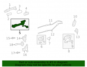 Toyota Camry v55 15-17 USA rear right door handle mechanism without traction