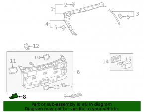 Lexus RX350 RX450h 10-15 beige inner trunk handle, electric