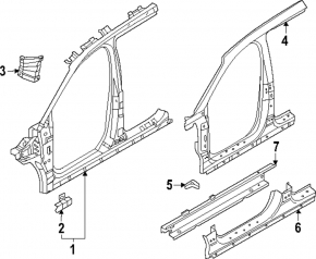 Left center pillar for Hyundai Santa FE 21-23