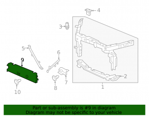 Radiator deflector central Acura TLX 15-17 prerest