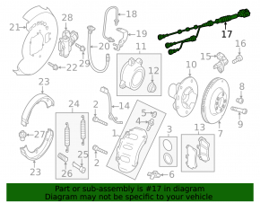 Electric handbrake wire left VW Touareg 11-17