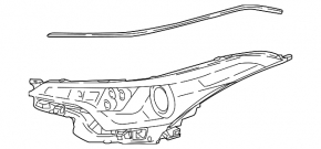 Right front headlight Toyota C-HR 18-19 halogen, yellow reflector, Turkey built