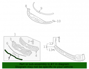 Kia Sorento 21-24 HEV, PHEV lower grille molding, gloss black