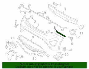Rear bumper mount right Hyundai Veloster 12-17