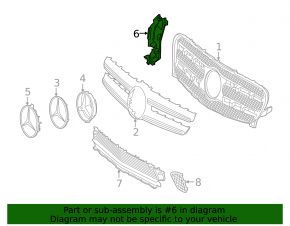 Upper right radiator grille deflector Mercedes GLA 15-17