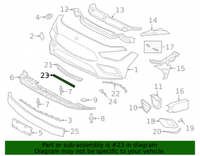 Front bumper center trim Mercedes CLA 45 20-26 AMG pkg