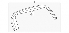 Upper tailgate trim Ford Explorer 16-19 black, broken fasteners