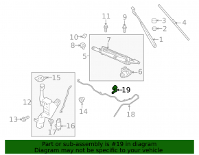 Left windshield washer nozzle Ford Fiesta 11-19