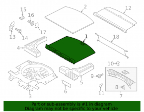 Trunk floor Lincoln MKC 15-18 black