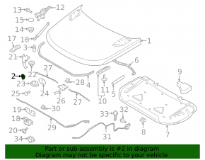 Inner hood bumper for Land Rover Range Rover Velar 18-23