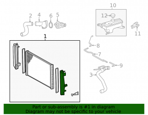 Water cooling radiator Toyota Rav4 16-18 2.5 Canada