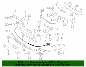 Left front bumper molding for Mercedes S-class W221