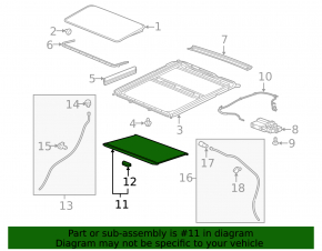 Sunroof Curtain GMC Terrain 10-17