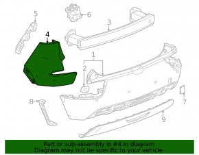 Rear bumper bare left fang Chevrolet Bolt EUV 22-23 without BSM