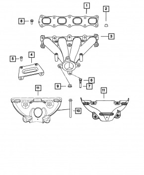 Exhaust manifold lower protection Dodge Journey 11-20 2.4