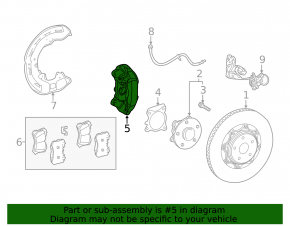 Front right caliper assembly for Lexus LS460 LS600h 07-12 RWD, 4 pistons