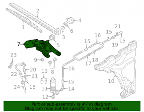 Rear wiper linkage with motor for Audi Q7 17-19