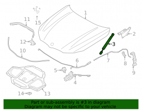 Hood shock absorber left BMW 5 G30 17-23