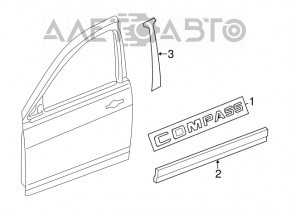Door trim lower front left Jeep Compass 11-16