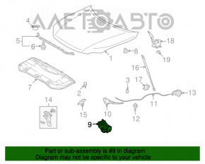 Lexus RX350 RX450h 10-15 Hood Lock