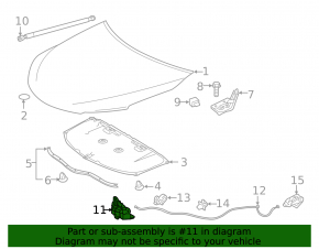 Toyota Camry V55 15-17 Hood Lock (USA)