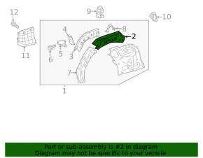 Left wing apron inner panel for Toyota Venza 21-25