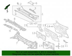 Left windshield wiper seal for Lexus NX 22-25 Japan built