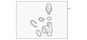 Cooling system flange front right VW Passat b8 16-19 USA 1.8 lower, with sensor