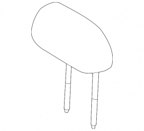 Rear left headrest for VW Tiguan 09-17, black leather