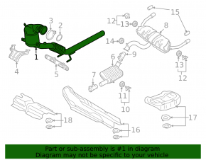 Audi A3 8V 15-20 2.0T exhaust pipe with catalytic converter for 2 single exhausts