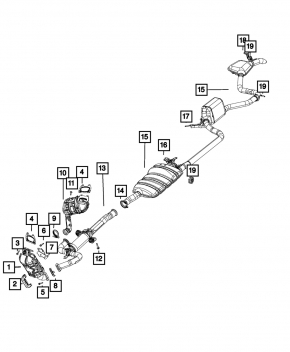 Rear muffler bracket Chrysler Pacifica 17- 3.6 FWD