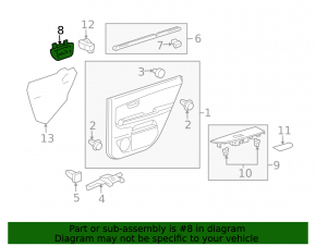 Lexus RX300 RX330 RX350 RX400h 04-08 black inner rear right door handle