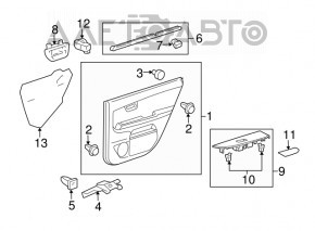 Lexus RX300 RX330 RX350 RX400h 04-08 black inner rear right door handle