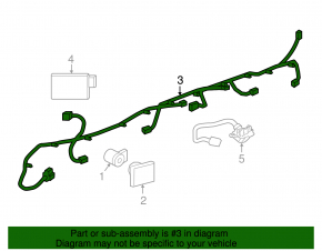 Chevrolet Volt 16 rear bumper wiring - for parking sensors, BSM and rear view camera