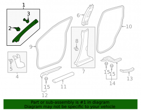 Front pillar trim left Honda CRV 12-13 gray