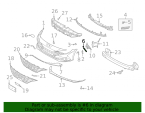 Front bumper molding right Hyundai Elantra 21-23