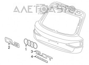 Emblem logo AUDI tailgate Audi Q3 8U 15-18