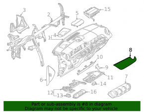 Right front panel trim for Mercedes H247 GLA 20-26, dark gray, with backlight