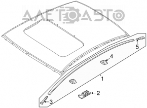 Roof lining right Mazda 3 14-18 BM