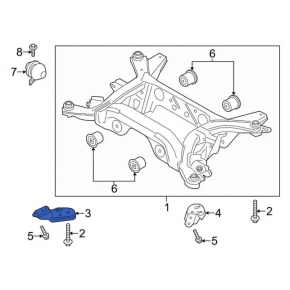 Rear subframe burr front right Ford Mustang mk6 15-
