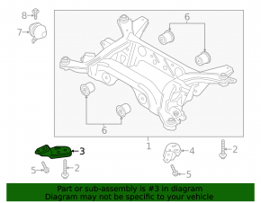 Rear subframe burr front right Ford Mustang mk6 15-