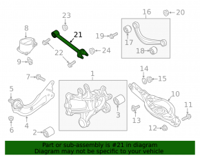 Lower rear left transverse rod Mazda 6 13-17