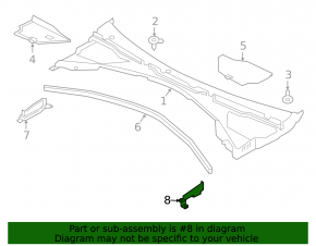 Seal wing hood-wing left Jaguar F-Pace X761 17-