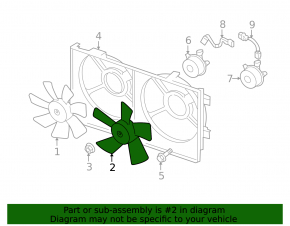 Left cooling fan Mitsubishi Outlander 2008-2013 2.4, 3.0