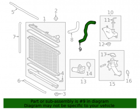 Lower cooling hose for Lexus IS250 14-18