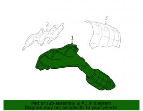 Left exhaust manifold with catalytic converter for Lexus GS350 07-07 RWD, with lambda sensor