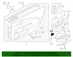 Front right window lift control for Honda CRZ 11-16