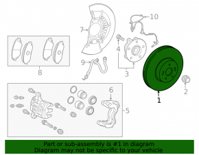 Front left brake disc Lexus RX350 RX450h 16-22